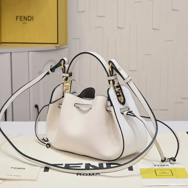 Affordable Calf Leather Pomodorino Bag Fendi Mini Bucket In Beige 0513